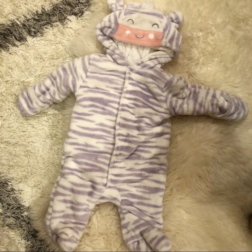 Koala baby purple stripe zebra girls snowsuit